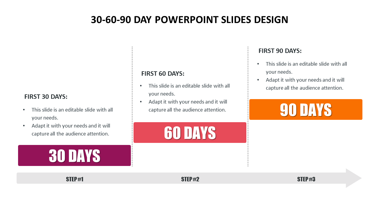30-60-90 day powerpoint slides design